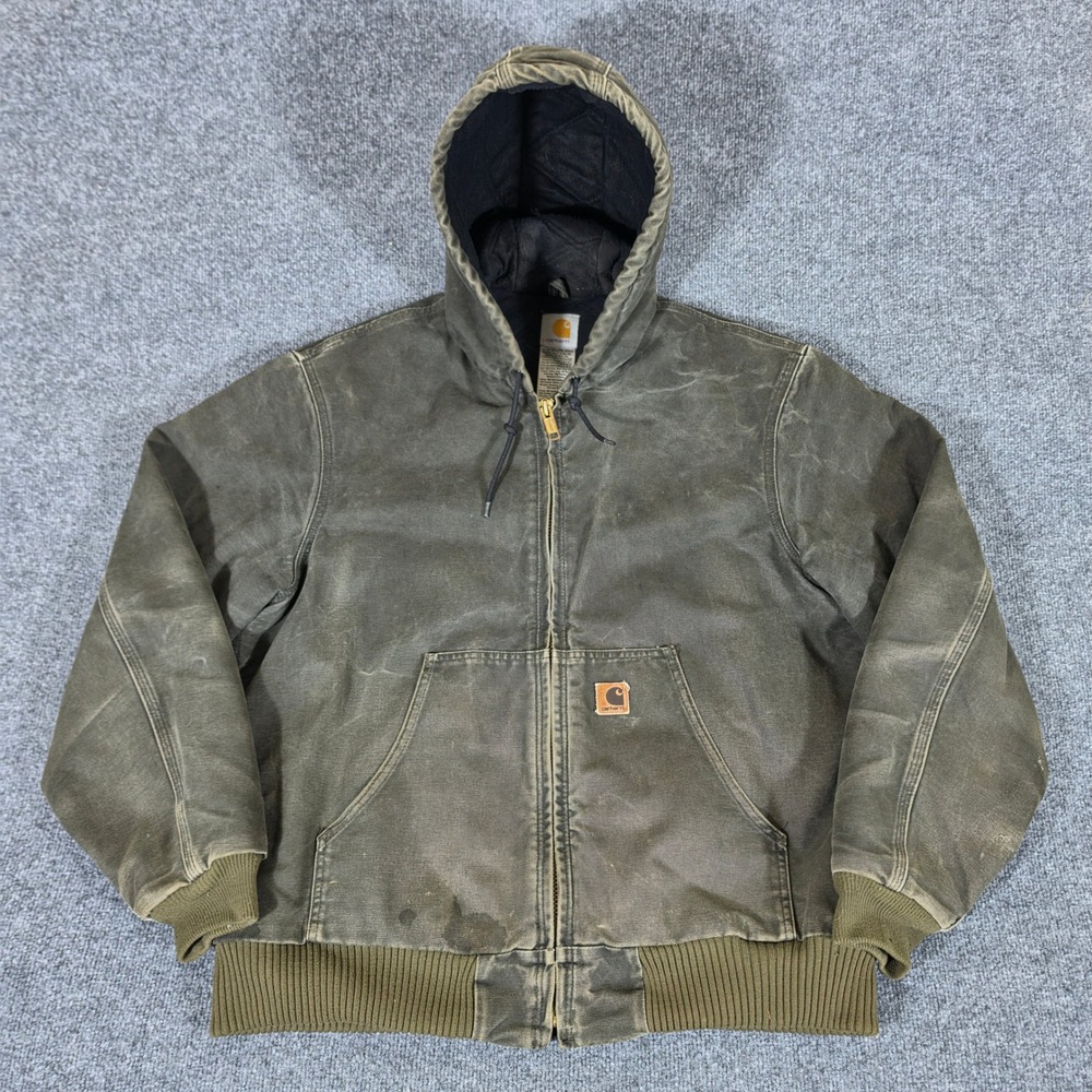 Carhartt J130 MOS Sandstone Duck Active Jacket Moss Green Mens Large Regular